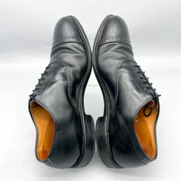 Allen Edmonds Mens 10.5 E Byron Cap Toe Oxford Black Leather Dress Shoes Classic - Picture 9 of 11